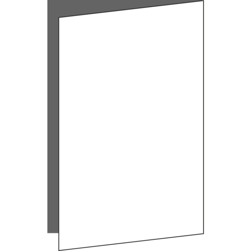 Tür 40x62 rechts, für Oberschränke, grifflos (mit Überstand)