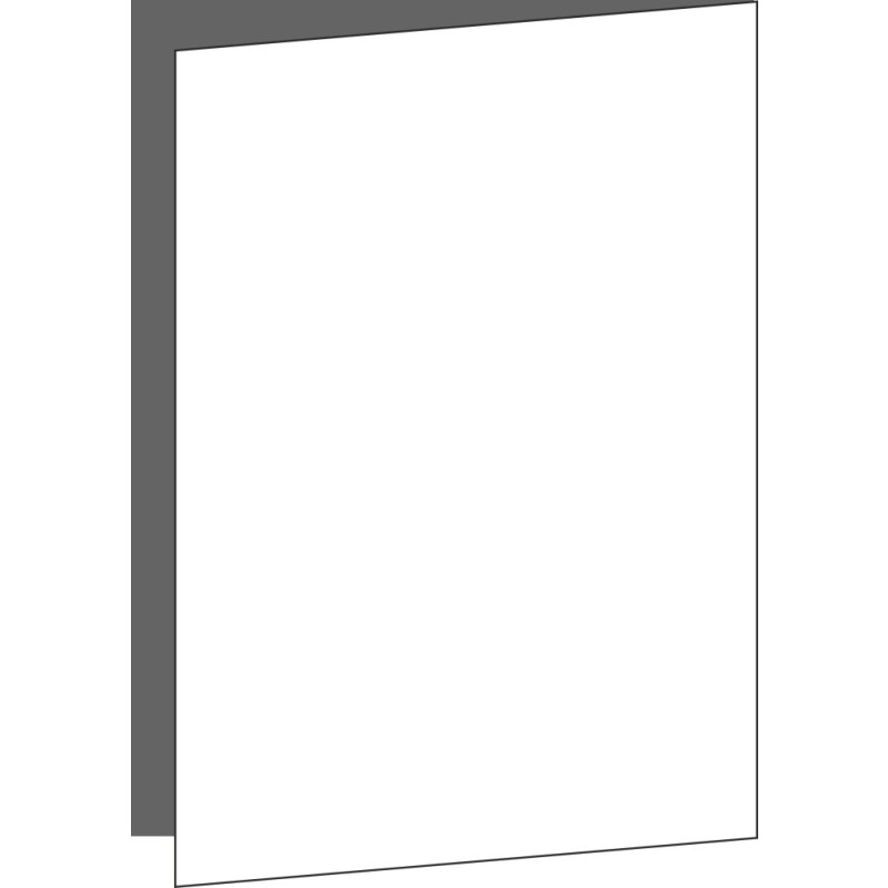 Tür 60x82 rechts, für Oberschränke, grifflos (mit Überstand)