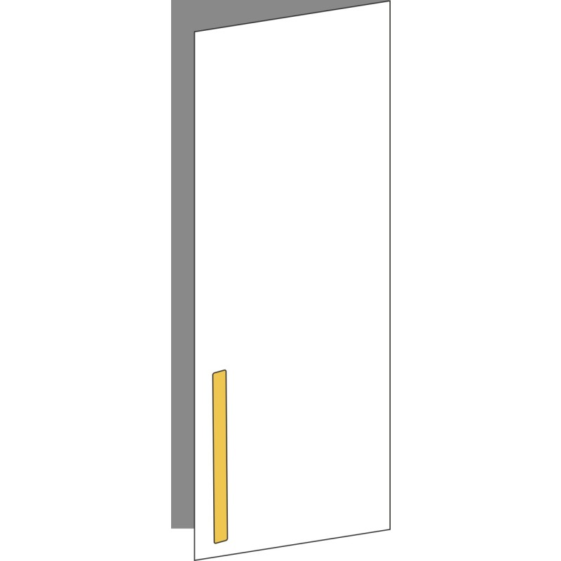 Tür 40x96 rechts, Griff Unten, ONE_LINE BRASS