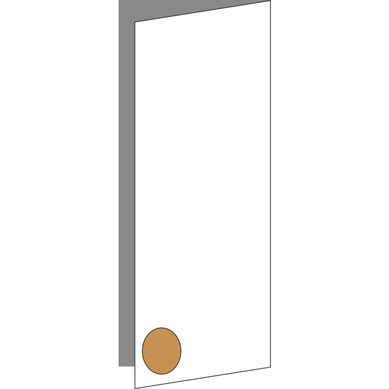 Tür 40x96 rechts, Griff Unten, ROUND_UP_OAK